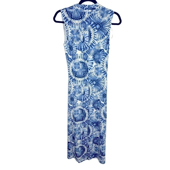 Tommy Hilfiger Blue Sunflower sleeveless Midi Wrap Dress Size Small P - Picture 5 of 6